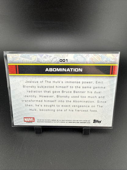 2026 Topps Marvel Chrome - Abomination True Orange Wave /25 #001