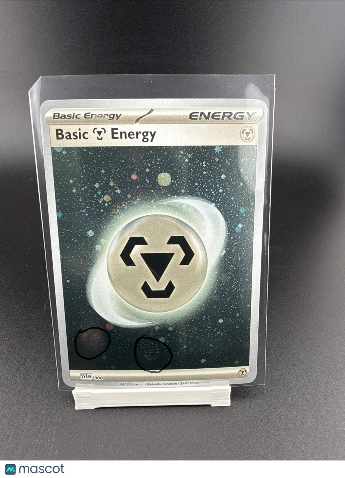 2023 Pokemon 151 Cosmos Holo Metal/Steel Energy WITH SWIRL! SVN EN #008