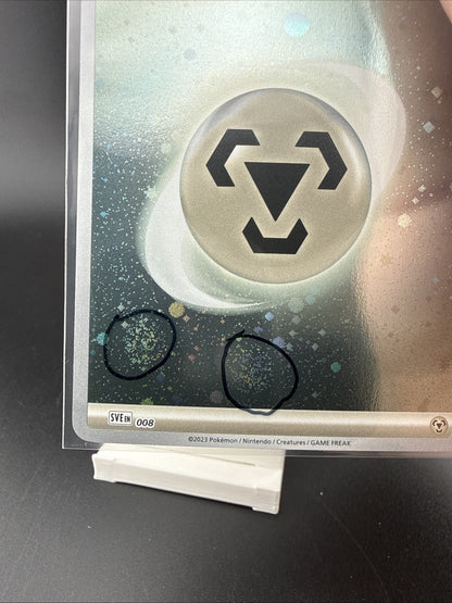 2023 Pokemon 151 Cosmos Holo Metal/Steel Energy WITH SWIRL! SVN EN #008
