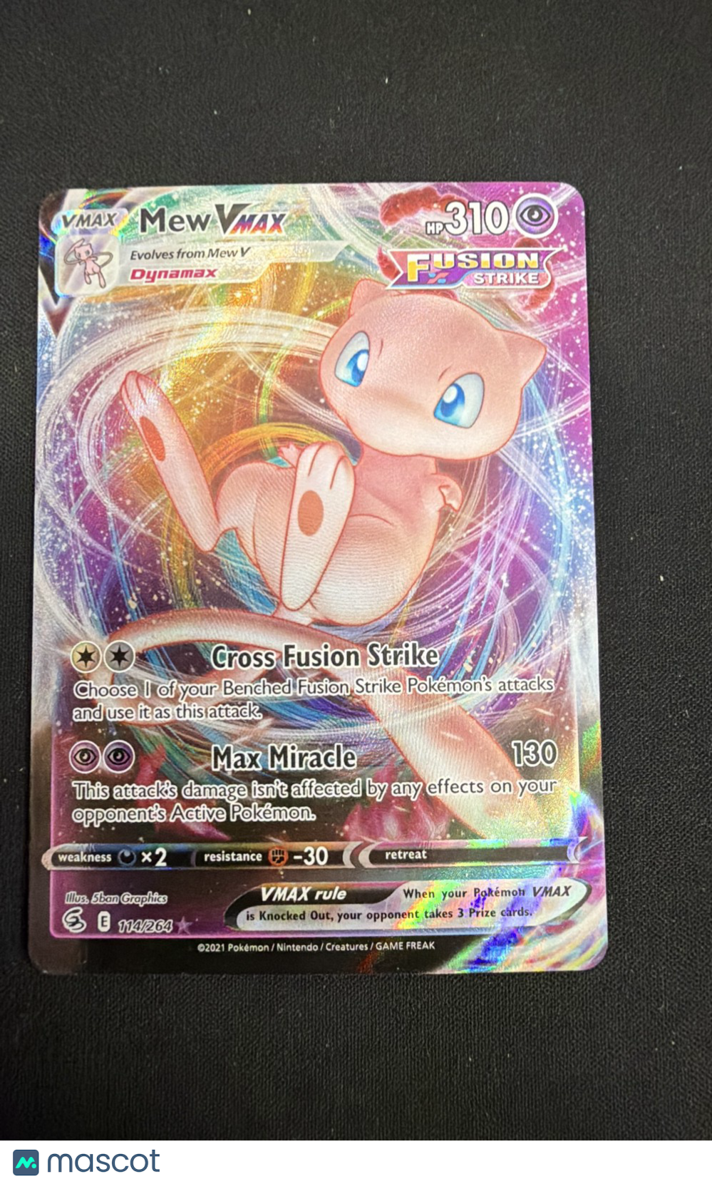 Mew VMAX 114/264 Swsh08: Fusion Strike Holo