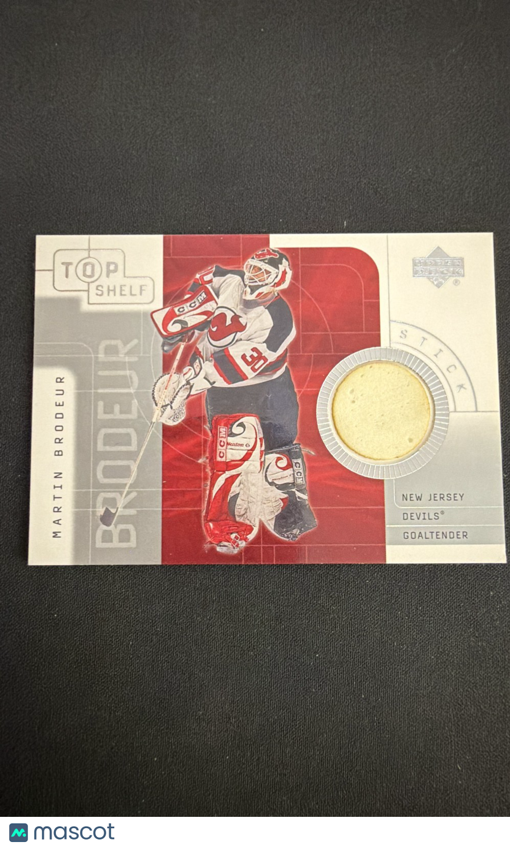 2001-02 Upper Deck Top Shelf - Game-Used Sticks Martin Brodeur #S-MB (MEM)