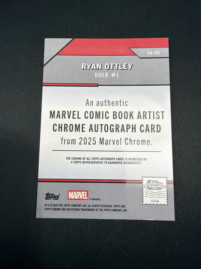 2025 Topps Chrome Marvel Comic Book Artist Autograph Hulk #1 - Ryan Ottley