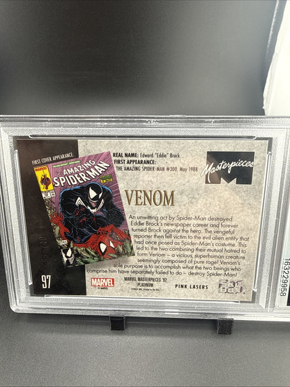 2024 Marvel Masterpieces '92 Platinum Venom #97 Pink Lasers /992 PSA 9