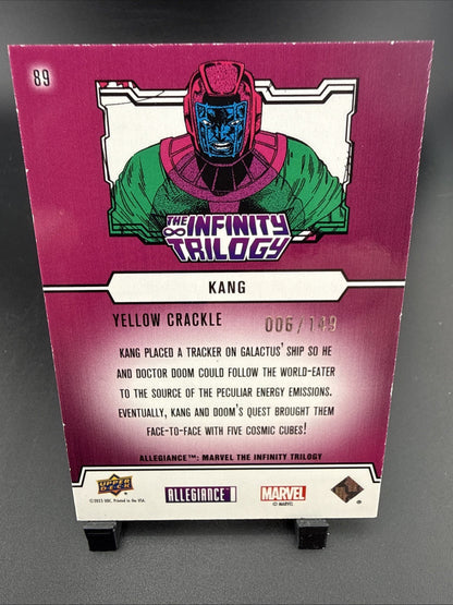 2023 Marvel Allegiance The infinity Trilogy Kang #89 Yellow Crackle  /149