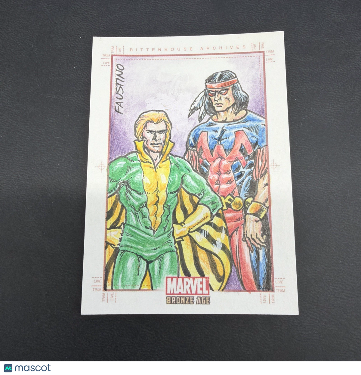 2014 Marvel 75th anniversary rittenhouse Sketch Banshee & Warpath By Faustino