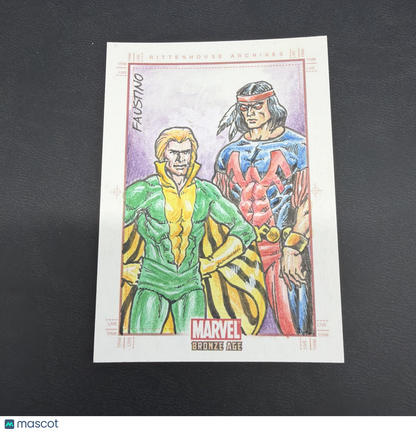 2014 Marvel 75th anniversary rittenhouse Sketch Banshee & Warpath By Faustino
