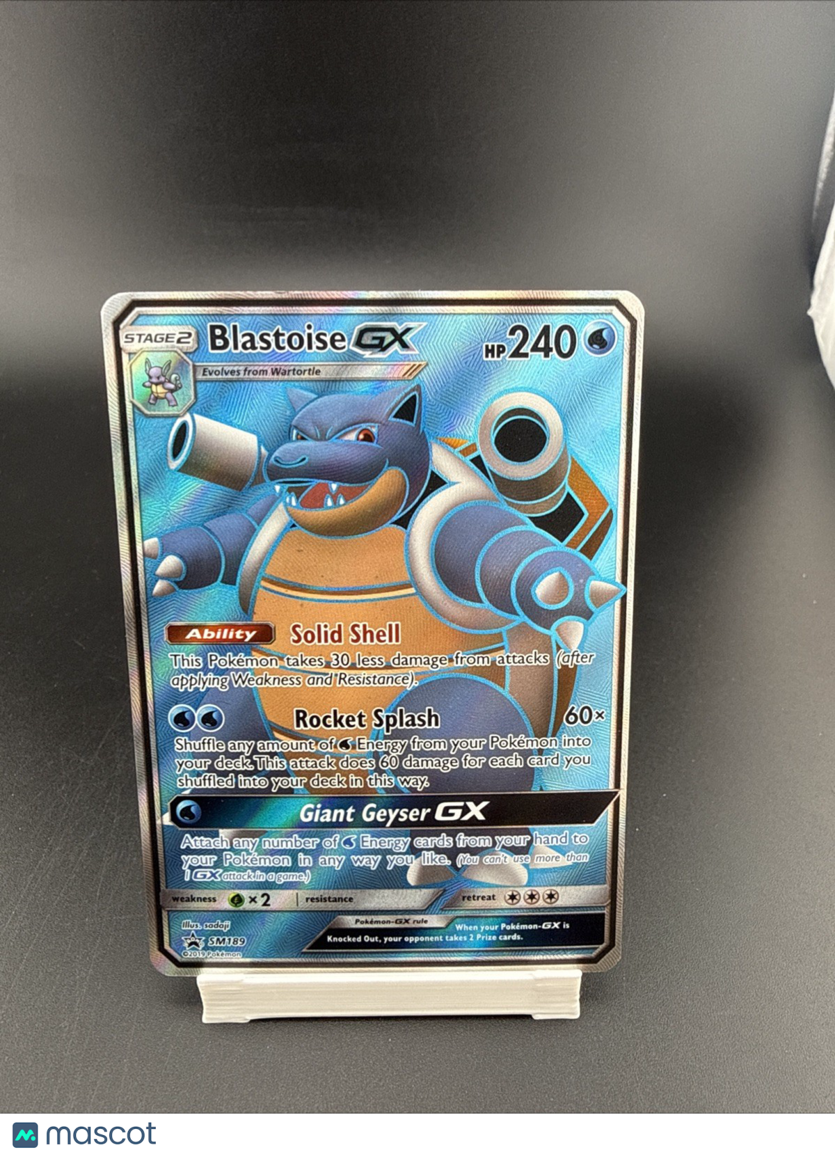 Pokémon Blastoise GX Ultra Rare Promo Holo SM189 240 HP Rocket Splash Card