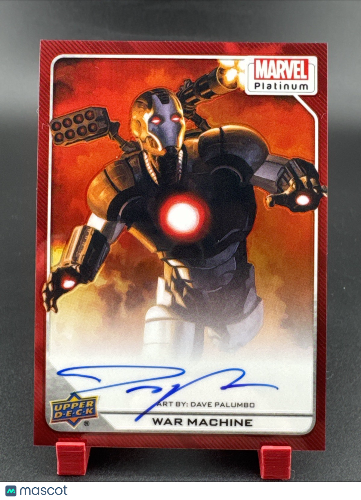 2023 Marvel Platinum ARTIST AUTO Red Rainbow #8 War Machine Auto By Dave Palumbo
