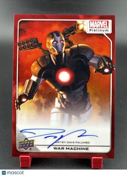 2023 Marvel Platinum ARTIST AUTO Red Rainbow #8 War Machine Auto By Dave Palumbo