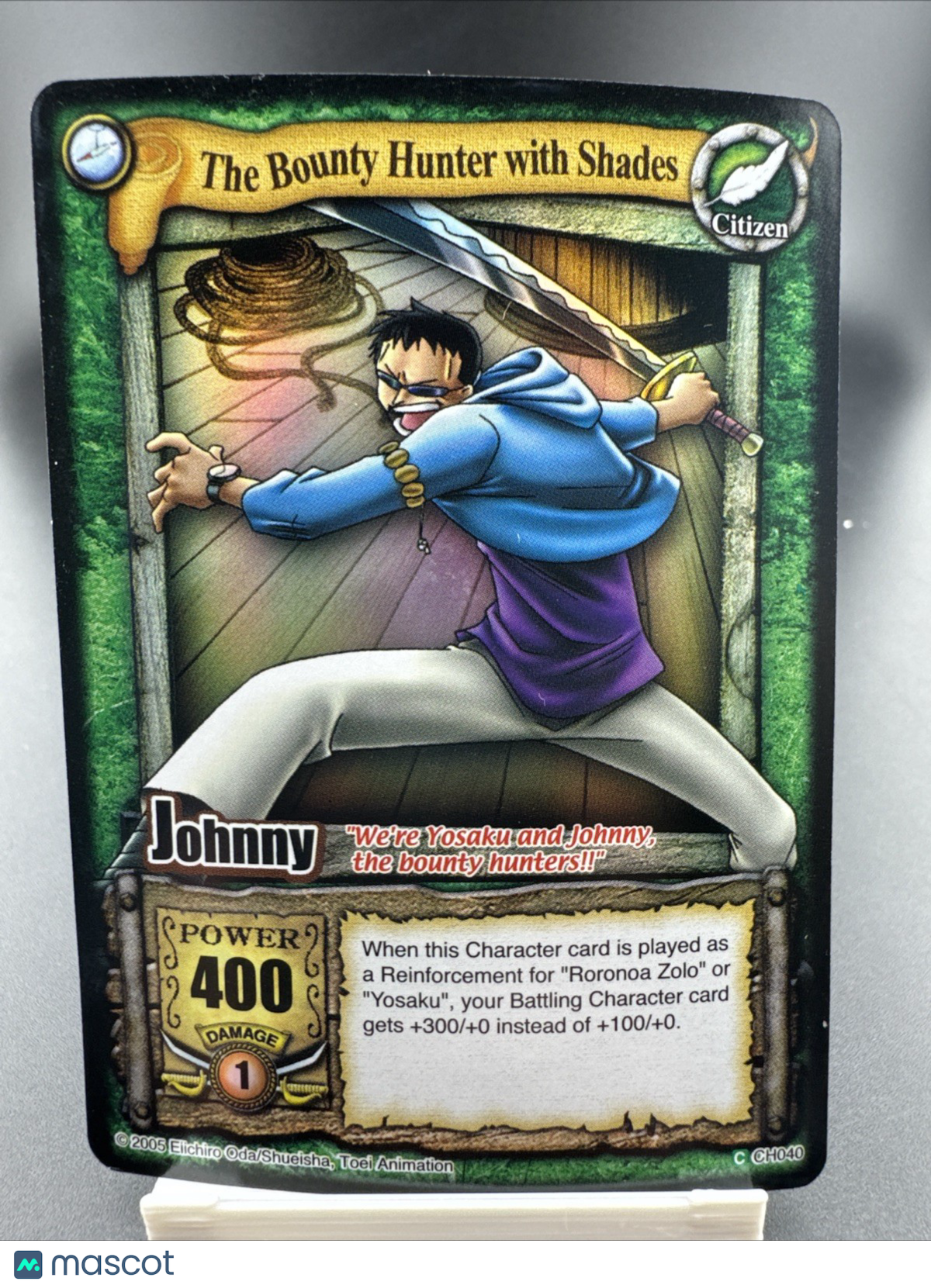 Bandai One Piece CCG Card Johnny The Bounty Hunter With Shades Holo Quest Begins