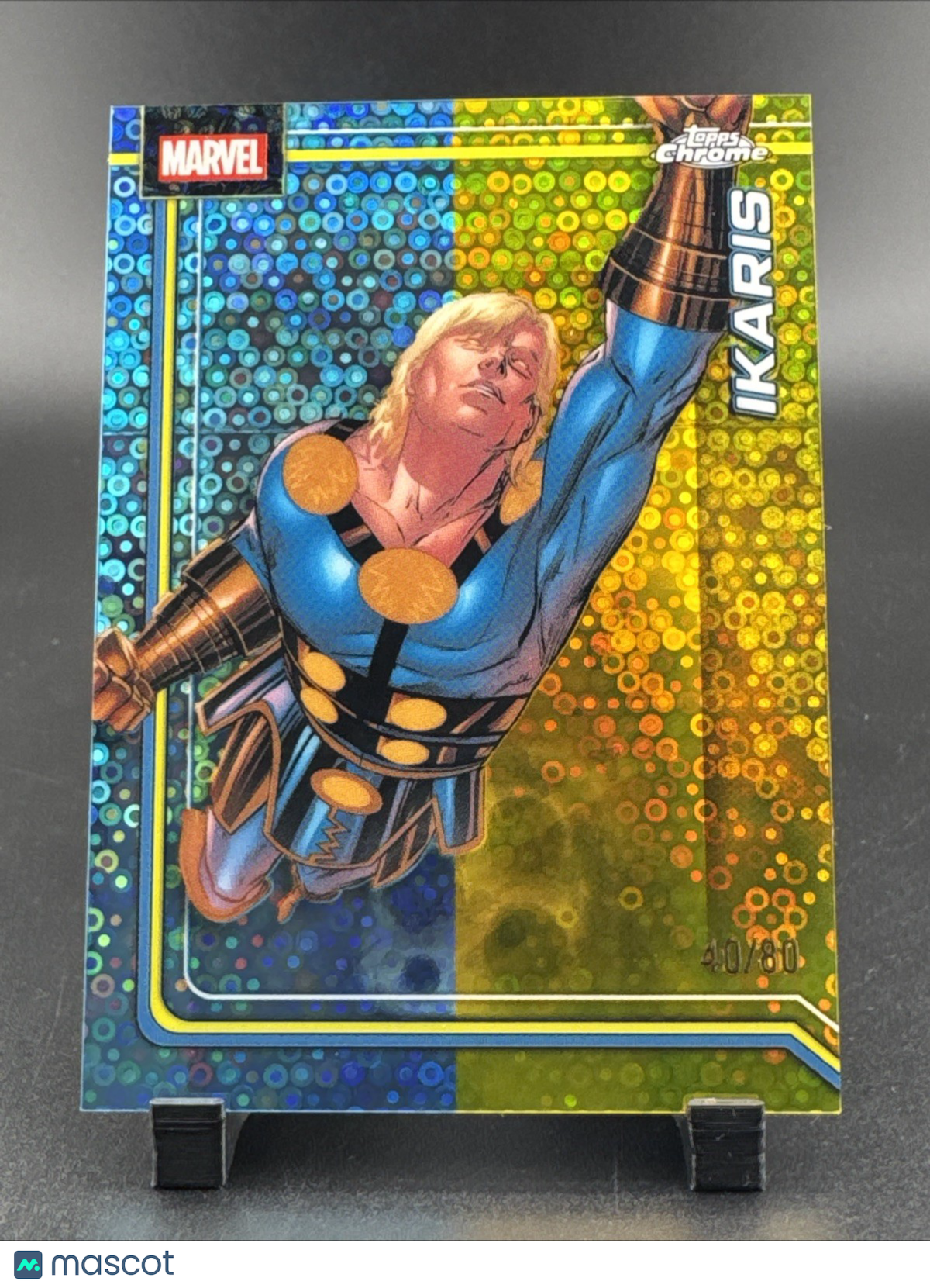 2026 Topps Chrome Marvel #116 Ikaris Dazzler Rhythm Refractor Blue Yellow /80