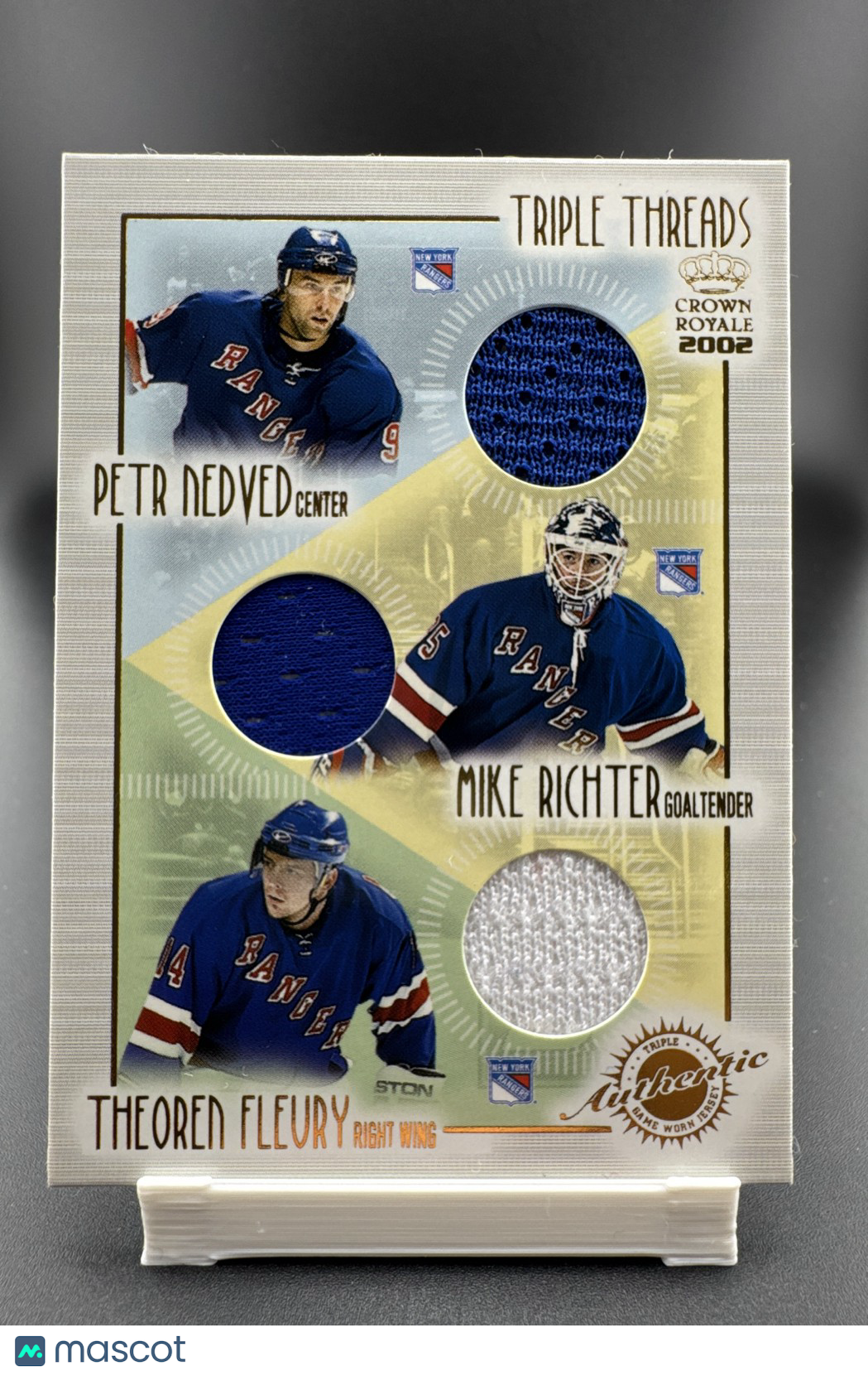 2001-02 Pacific Crown Royale - Triple Threads Mike Richter, Theoren Fleury, Petr