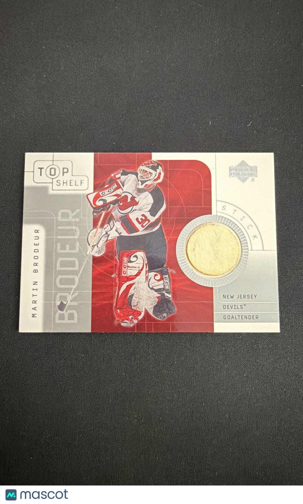 2001-02 Upper Deck Top Shelf - Game-Used Sticks Martin Brodeur #S-MB (MEM)
