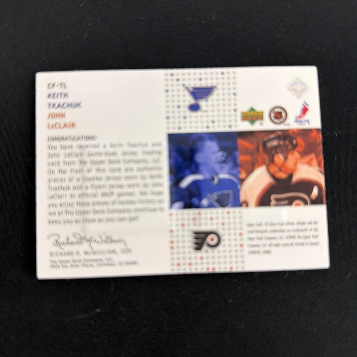 2002-03 SP Game Used - Authentic Fabrics Combos Keith Tkachuk, John LeClair...