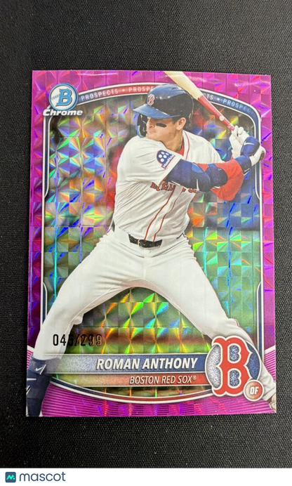2025 Bowman Chrome - Prospects Roman Anthony, Roman Anthony #BCP-167 Fuchsia...
