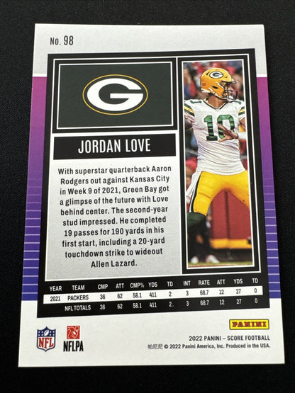 2022 Score - Jordan Love #98 Green burst /125
