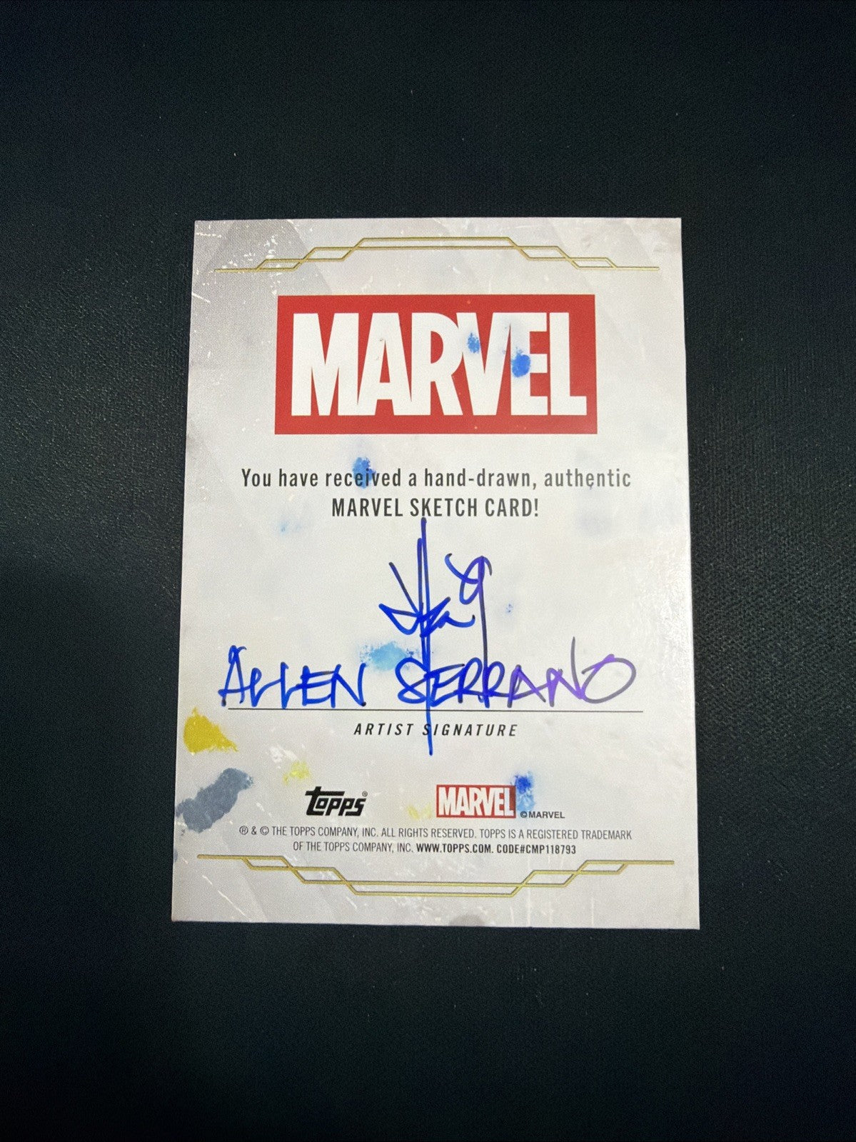 2025 Topps Chrome Marvel Studios CYCLOPS ARTIST SKETCH AUTO # 1/1 Allen Serrano
