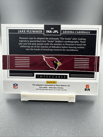 2022 Panini Impeccable - Impeccable Nickname Autographs Jake Plummer #INA-JPL