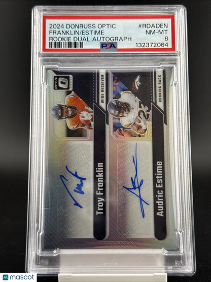 2024 Panini Donruss Optic - Rookie Dual Autographs Audric Estime, Troy Franklin