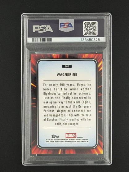 2025 Topps Chrome Marvel Blue And Red Spider Web Wagnerine /62 PSA 8