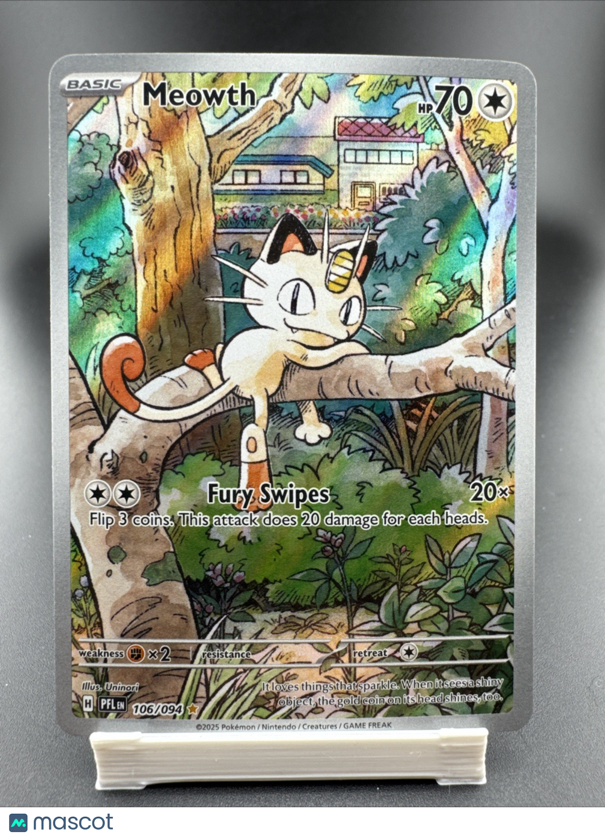 Meowth Illustration Rare Full Art Holo 106/094 70 HP English Pokémon