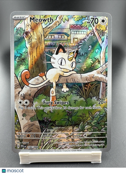 Meowth Illustration Rare Full Art Holo 106/094 70 HP English Pokémon