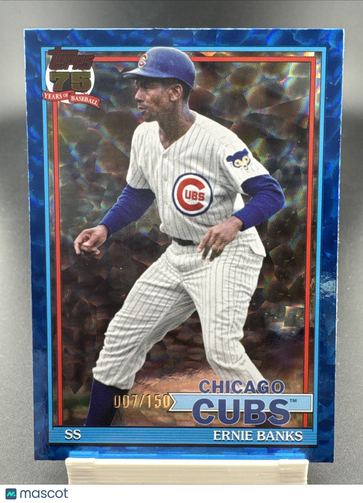 2026 Topps Ernie Banks 7/150 Blue Crackle