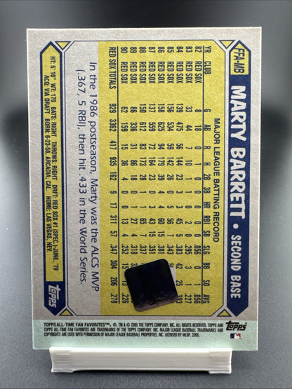 2005 Topps All-Time Fan Favorites - Autographs Marty Barrett #FFA-MB (AU)