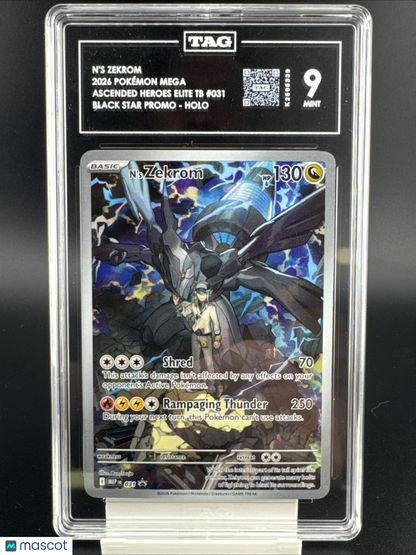 N's Zekrom 2026 Pokemon Mega Ascended Hero’s Elite TB 031 Black Star Promo Holo
