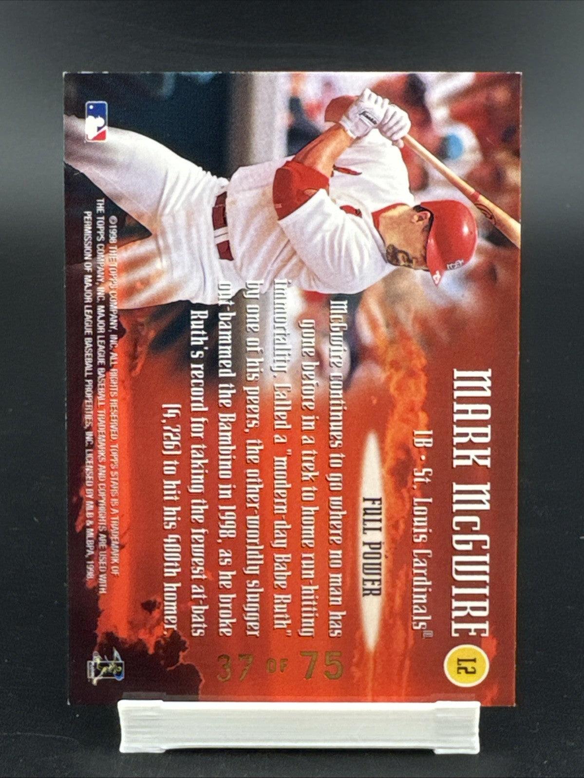 1998 Topps Stars - Luminaries Mark McGwire #L2 Silver /75