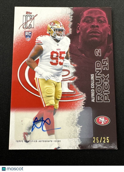 Topps 2025 Signature Class Alfred Collins RC Auto 25/25 49ers #196