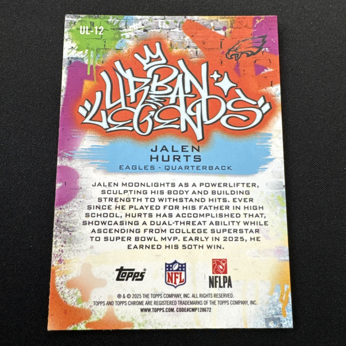 2025 Topps Chrome Urban Legends Jalen Hurts UL-12 SP  Insert Philadelphia Eagles