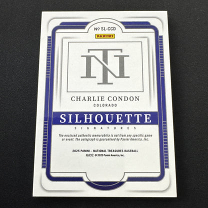 2025 National Treasures Charlie Condon Silhouette Signatures Blue /49 Auto #14