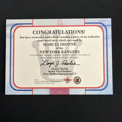 2001-02 Fleer Legacy - Memorabilia Hockey Kings Marcel Dionne (MEM)
