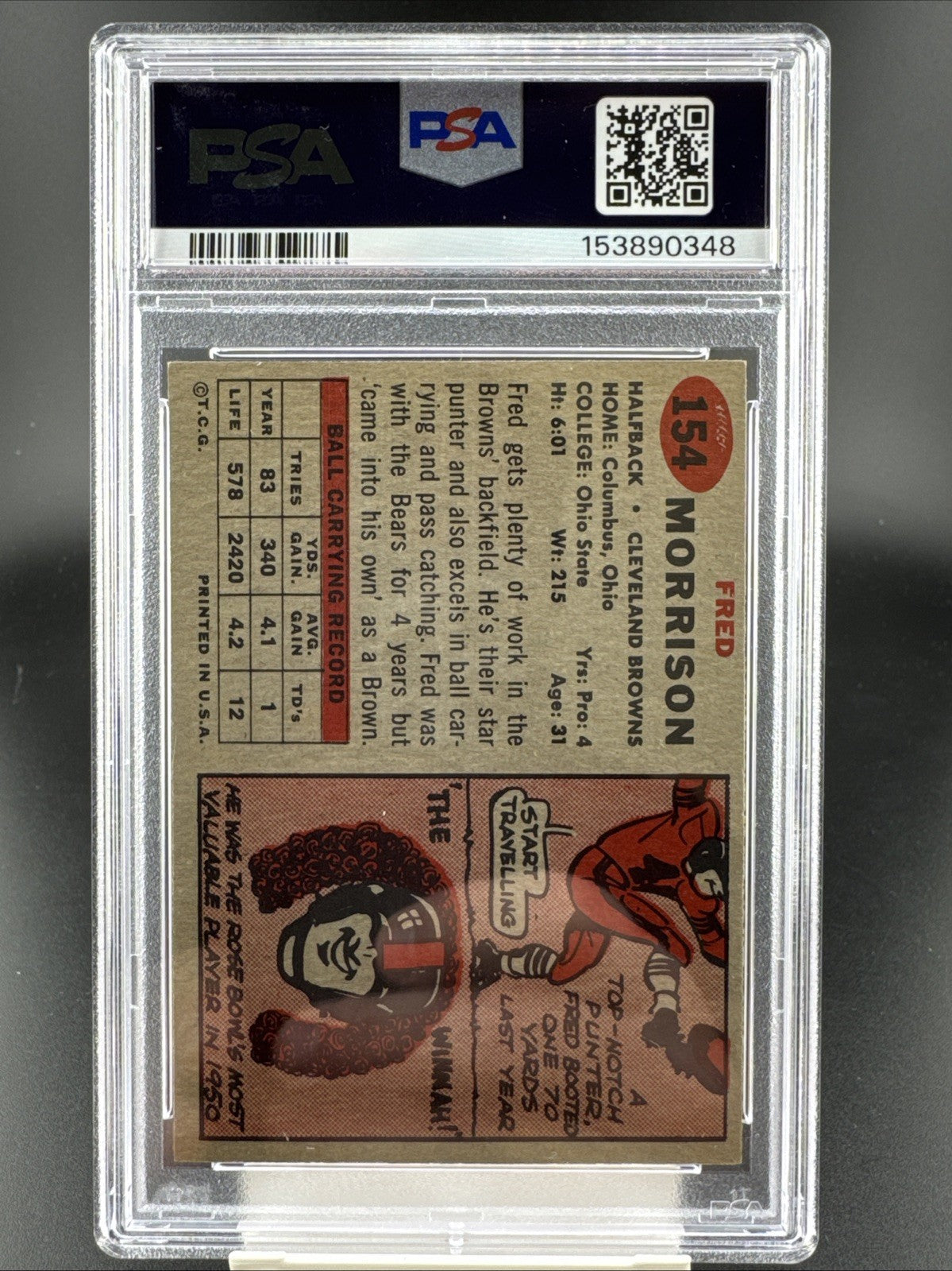 1957 Topps - Fred Morrison #154 PSA 7
