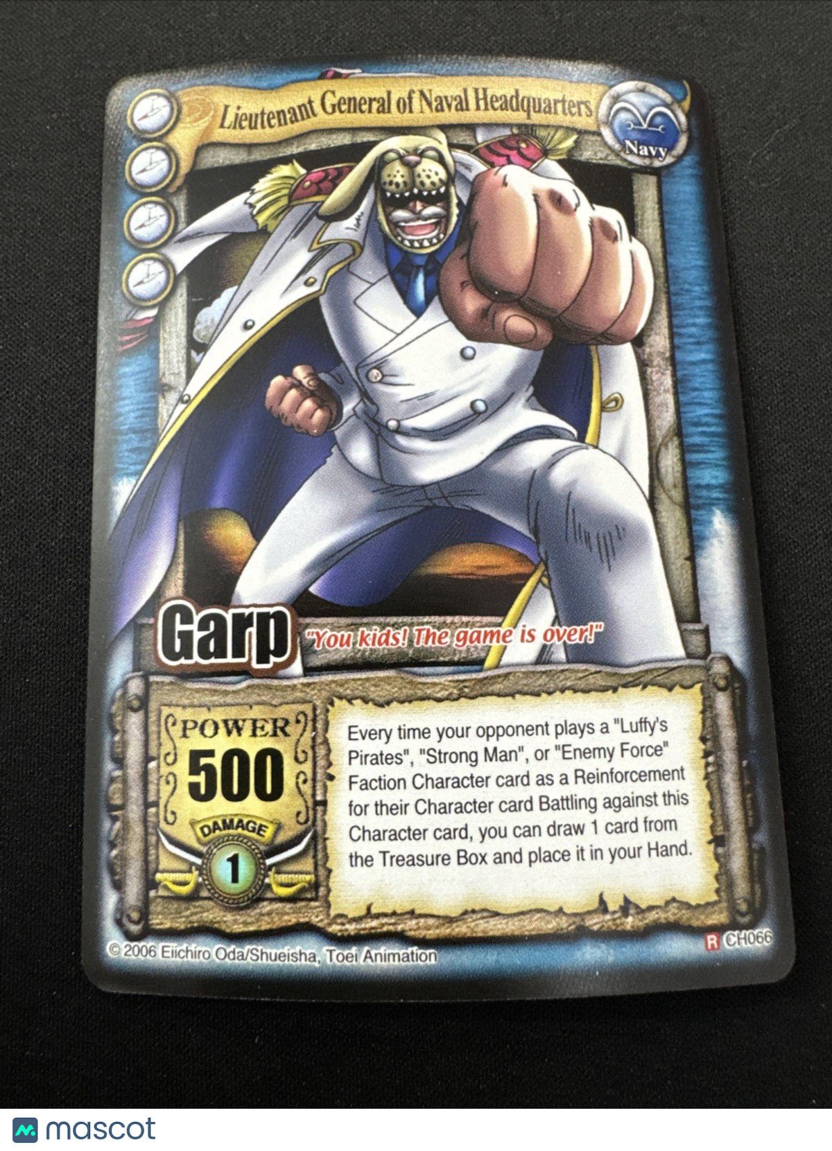 Bandai One Piece CCG Card Garp Lieutenant General Of Naval Headquarters Holo