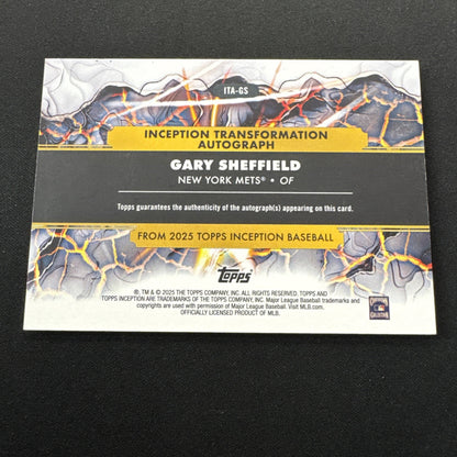 GARY SHEFFIELD 2025 Topps Inception Transformation Gold Auto /50 Mets #ITA-GS