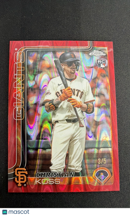 2025 Topps Chrome Update Series - Christian Koss #USC26 Red Refractor /5 (RC)