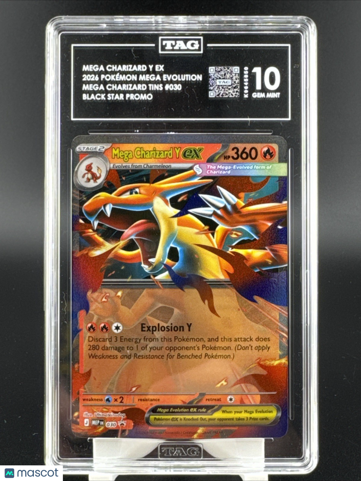 2026 Pokemon Mega Charizard Y ex 030 ME Black Star Promo TAG 10