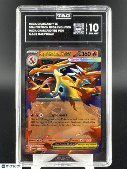2026 Pokemon Mega Charizard Y ex 030 ME Black Star Promo TAG 10