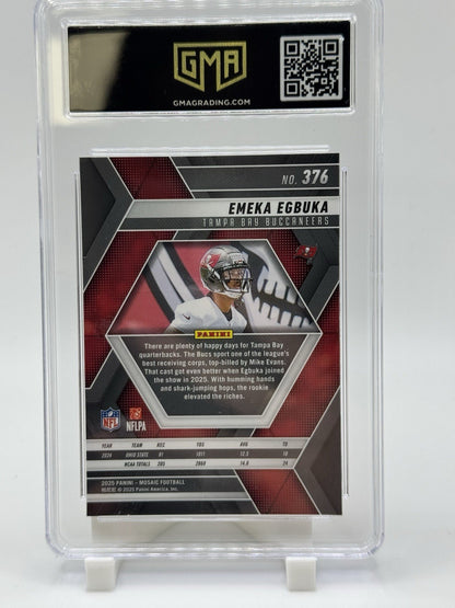 2025 Panini Mosaic Emeka Egbuka #376 RC Rookie GMA 10 Tampa Bay Buccanners