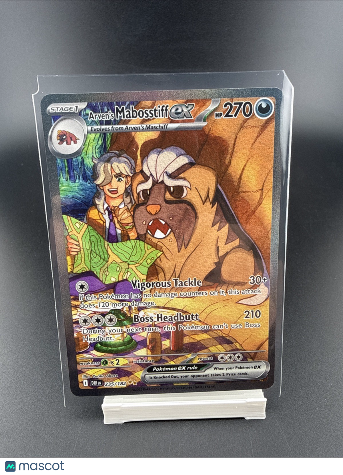 Pokemon Card Arven's Mabosstiff ex 235/182 Destined Rivals LP