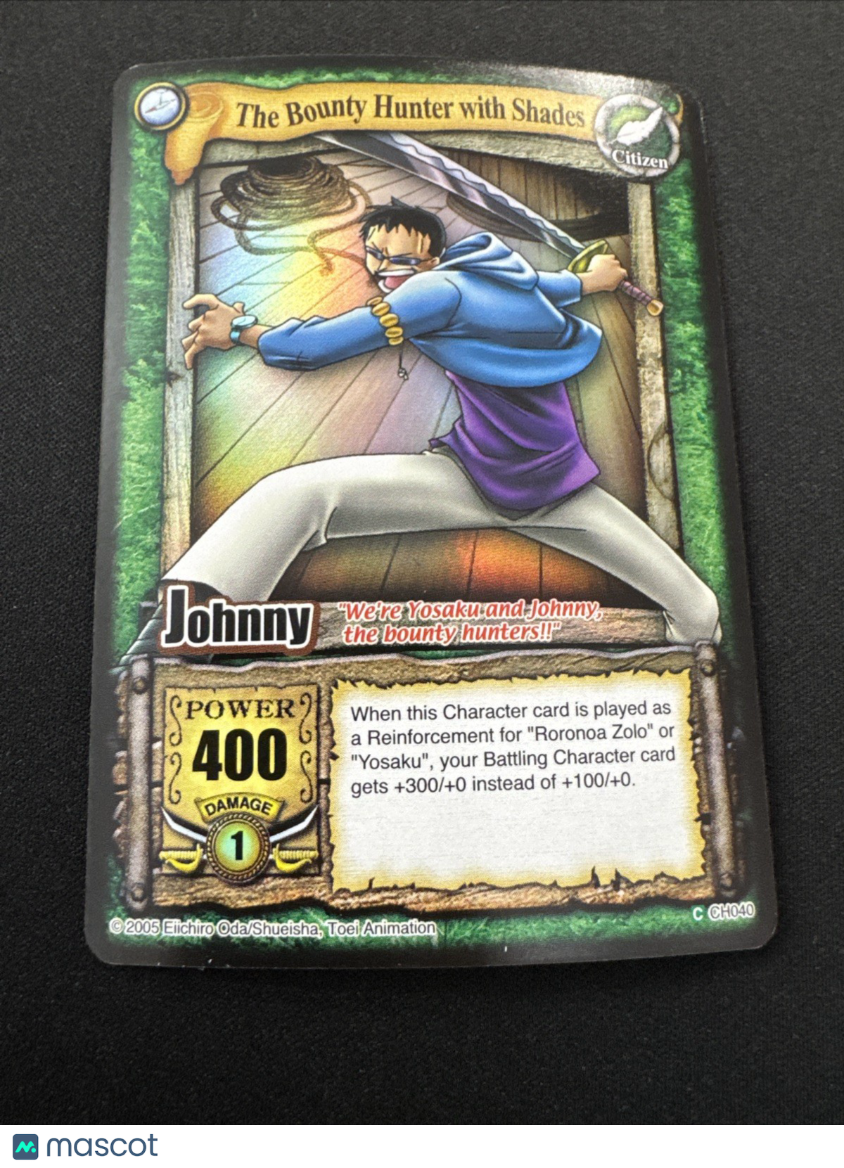 Bandai One Piece CCG Card Johnny The Bounty Hunter With Shades Holo Quest Begins