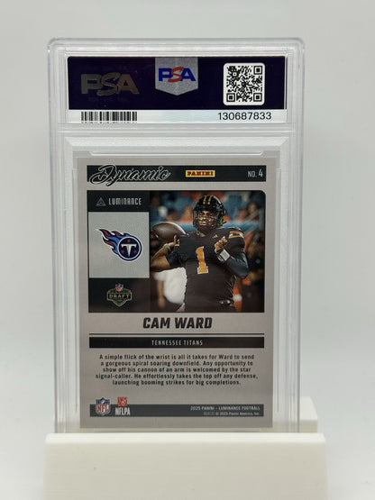 2025 Panini Luminance- #4 Cam Ward Dynamic RC- PSA 10- Tennessee Titans