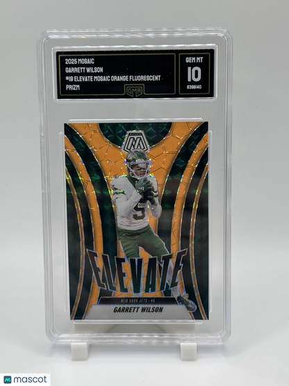 2025 Mosaic Garrett Wilson Elevate Orange Fluorescent Prizm #19 Jets GMA  10