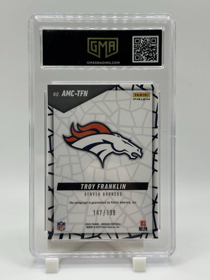 2025 Panini Mosaic Troy Franklin Red Prizm Autograph 147/199 Denver Broncos