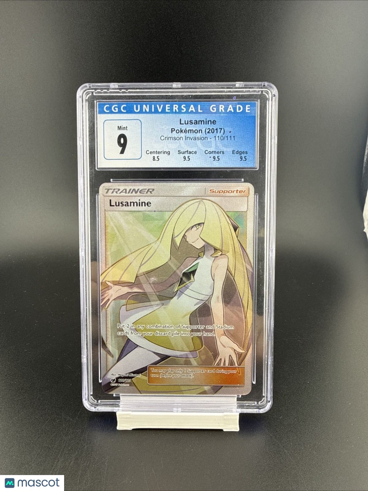Lusamine 2017 Pokemon CGC 9 Crimson Invasion 110/111 Graded Trainer Full Mint
