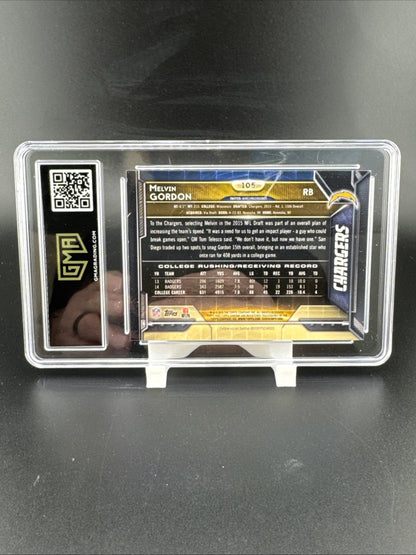 2015 Topps Chrome Rookies Melvin Gordon #105, Purple Ref (RC) GMA GEM MT 10
