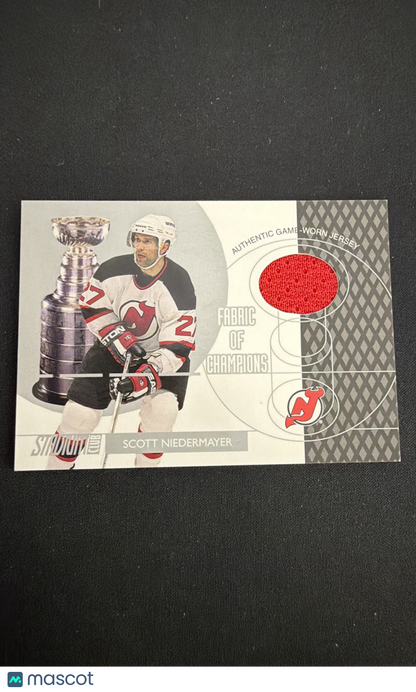2002-03 Topps Stadium Club - Fabric of Champions Scott Niedermayer #FC-7 (MEM)