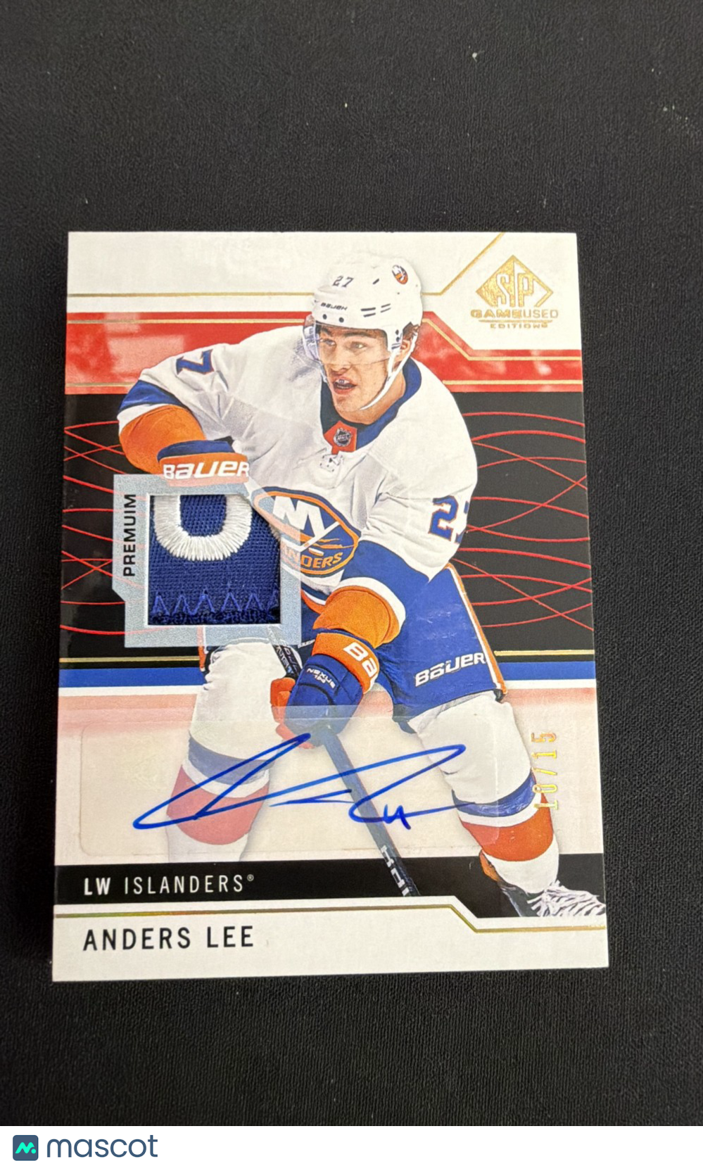 2018-19 Upper Deck SP Game Used - Anders Lee #27 Spectrum Red Auto Premium...